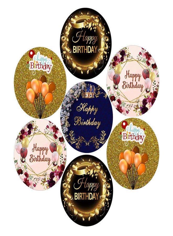 SLGIFT Vinyl Happy Birthday Theme Sticker, Self-Adhesive Vinyl Stickers, 40 Pieces, 2 x 2 Inches Round Sticker, 4 Unique Designs, R190 - Image 1
